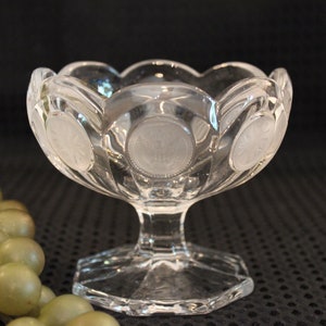 Fostoria Glass Clear Sherbet or Candy Dish - Coin Pattern, Excellent Condition
