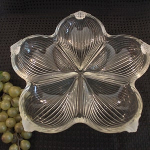 Beautiful Mikasa Walther Lead Crystal 12&quot; Divided Relish Serving Bowl - 5 Part Flower Pattern, Excellent Condition