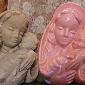 RARE Hull Pottery Mother Mary and Jesus Planter Vase with Original Plaster Casting