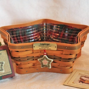 ロンガバーガー Longaberger クリスマス・コレクション星型バスケット Longaberger 2001 Christmas Collection Shining Star Basket With