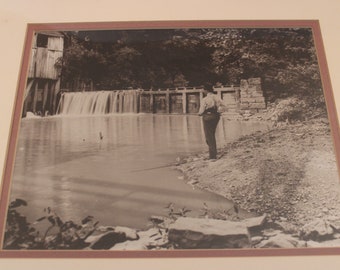 Framed Black/White Photo of Ohio Mill and Dam - Sherrodsville, Ohio???