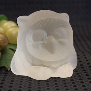 Vintage Goebel Frosted Glass Owl Figurine - West Germany, Excellent Condition