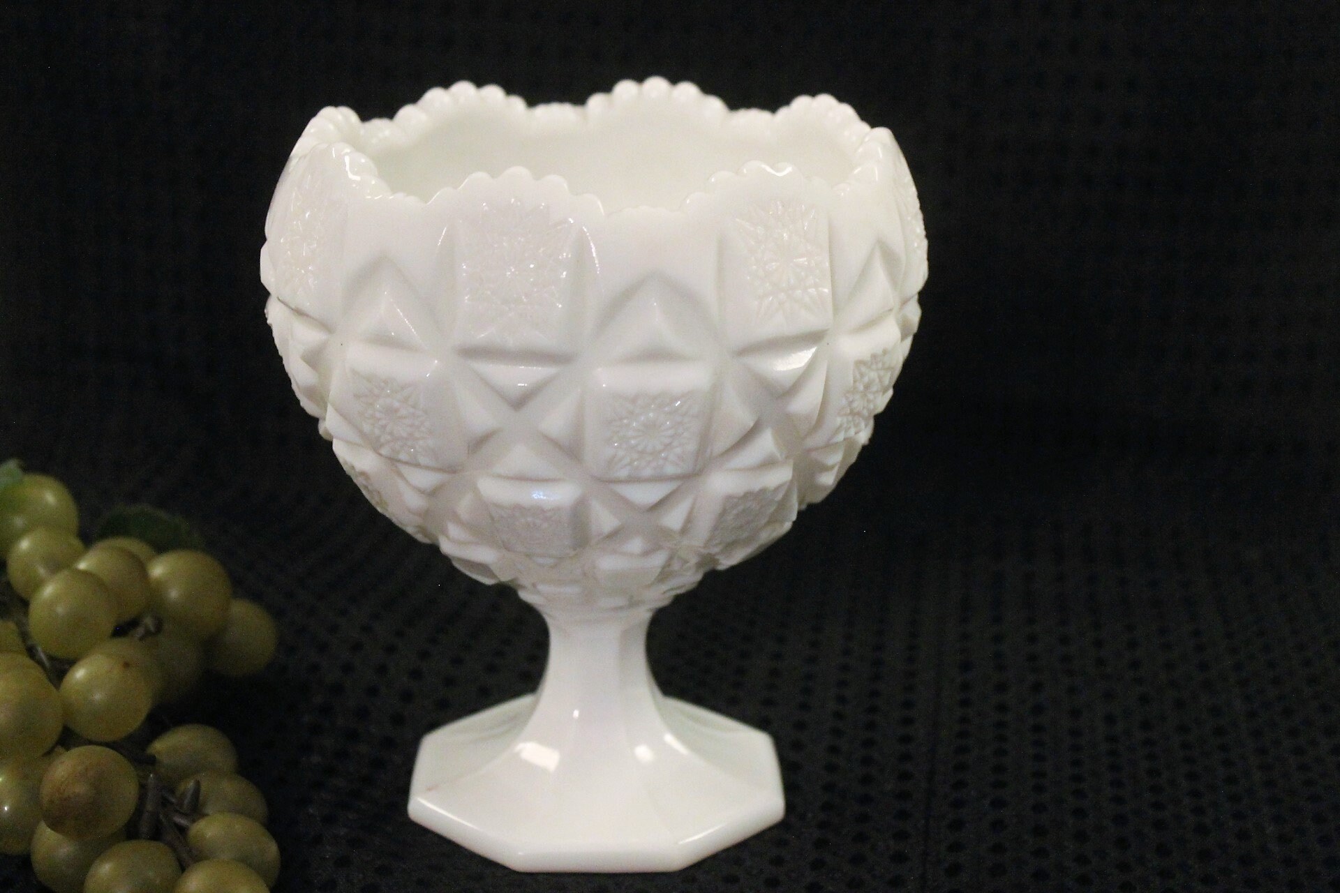 Westmoreland White Milk Glass Pedestal Candy Dish or Bowl Etsy