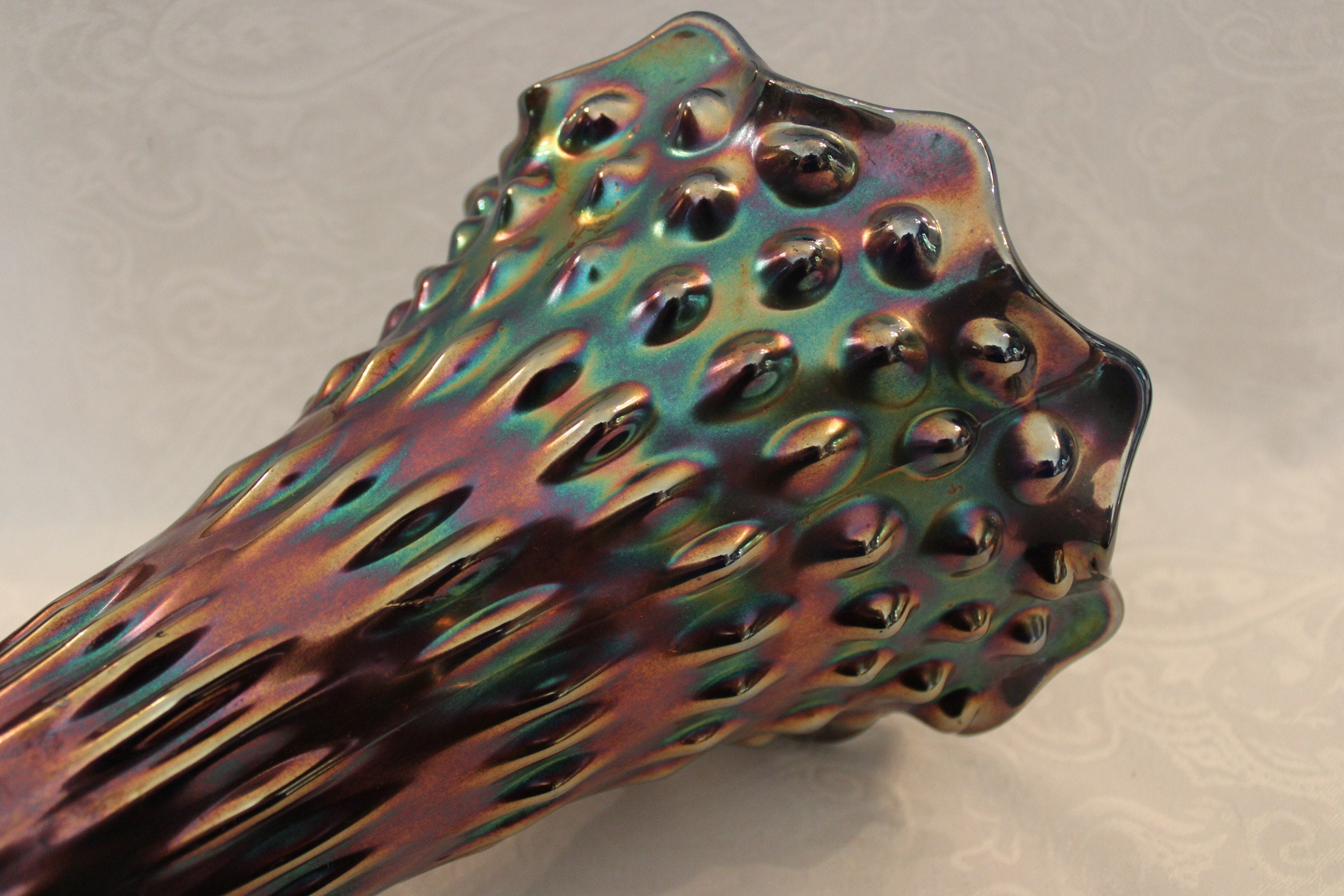 Antique Fenton Carnival Glass Funeral Vase - 19.75