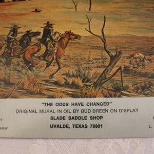 Bud Breen "The Odds Have Changed" Vintage Postcard - Slade Saddle Shop of Uvalde, Texas