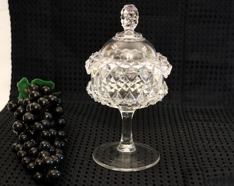 EAPG Antique Bryce Brothers Glass Covered Jelly Server - Amazon Pattern AKA Sawtooth Band Circa 1890