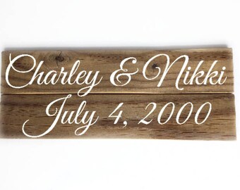 Save the Date Sign, Custom Cursive Wedding Sign, Wooden Welcome Sign, Wedding Welcome Sign, Anniversary Gift, Personalized Wedding Gift