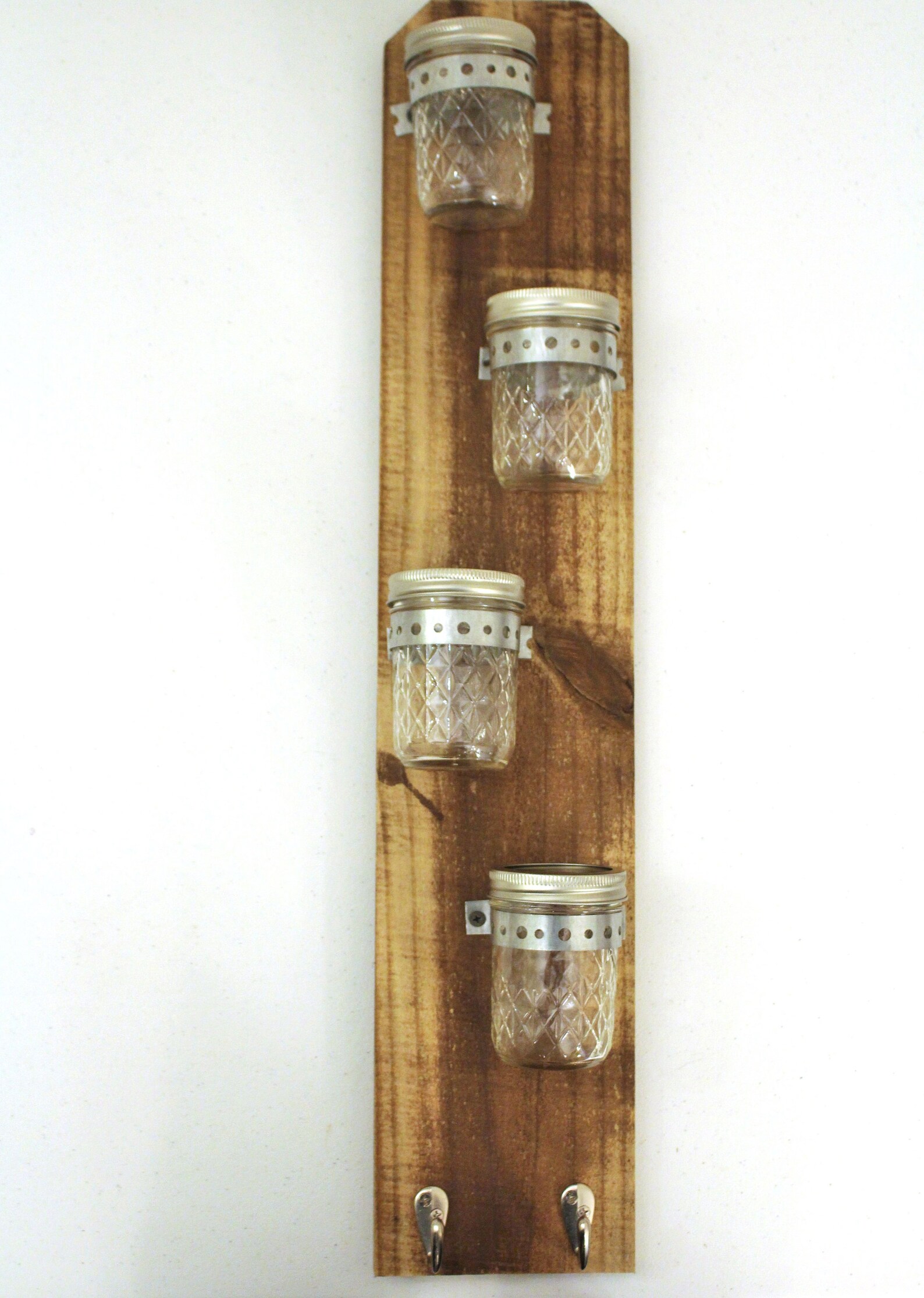 Mason Jar Bathroom Organizer Vertical Rustic Wood Mason Jar Etsy