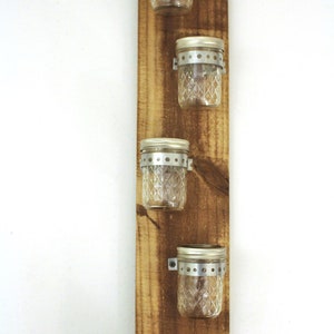 Mason Jar Bathroom Organizer Vertical Rustic Wood Mason Jar Storage ...
