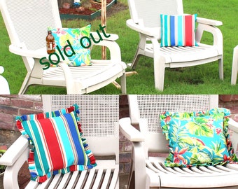 Outdoor Throw Pillow / Cover made from Outdoor Fabric to create a private Tropical Retreat in your very own Backyard