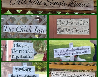 Rustic Chicken Coop Sign, Farmhouse Wood Decor, Funny Backyard Chickens Homestead