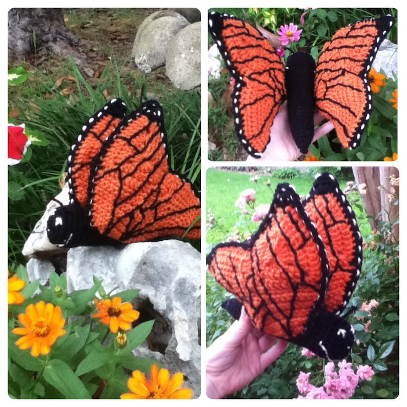 Monarch Butterfly Crochet Stuffed Toy Amigurumi Pattern - Etsy