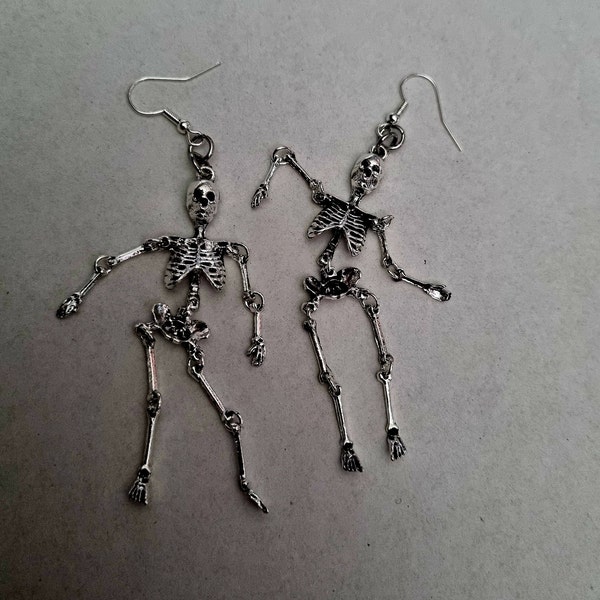 Boucles d'oreilles squelette, boucles d'oreilles pendantes squelette, boucles d'oreilles Halloween