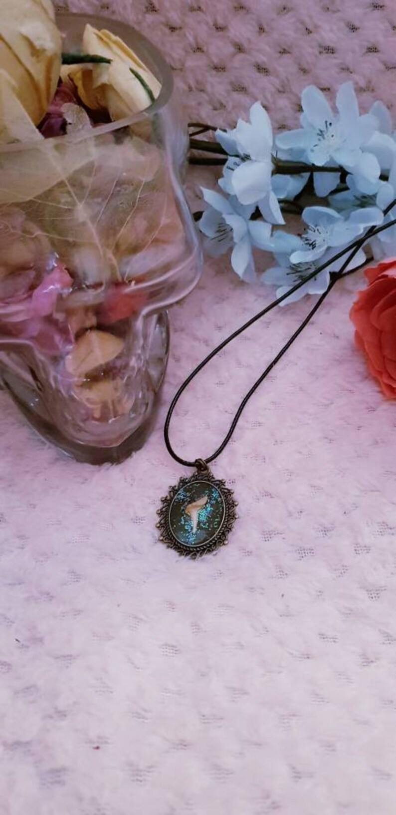 gothic skulls emo egirl Shark tooth pendant taxidermy bronze cameo alt real shark tooth cameo pendant real tooth necklace