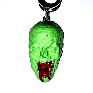 Zombie dangle Ear tunnel, large zombie head ear plug, stretched ear tunnel 6mm 8mm 10mm 12mm 14mm 16mm 20mm