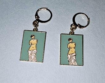 Venus de milo earrings, famous art earrings, gift for art lover