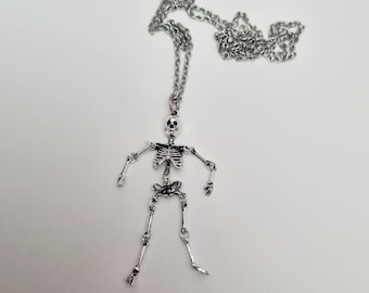 Skeleton pendant, movable Skeleton necklace