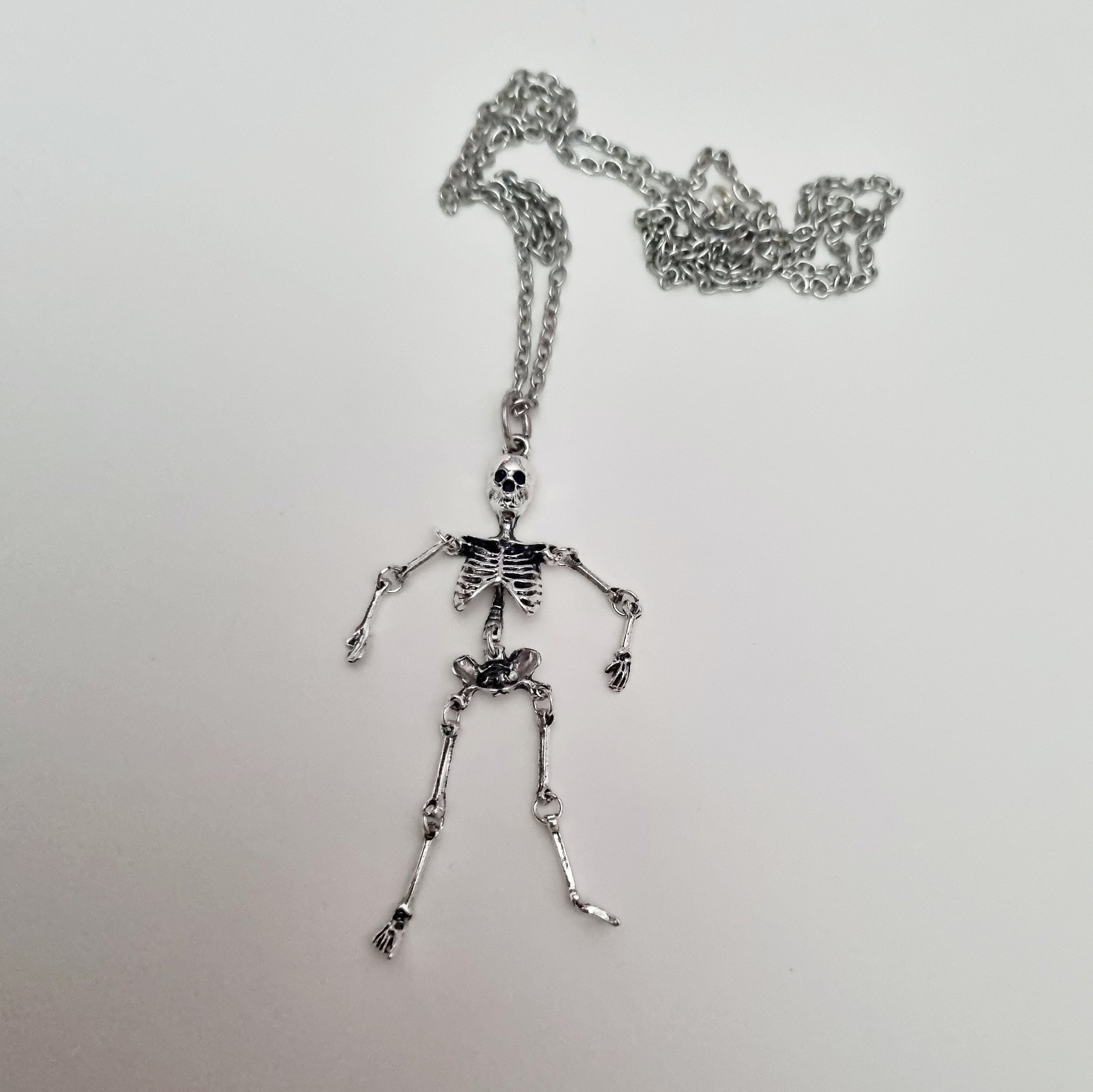 Skelett Anhänger, bewegliches Skelett Kette