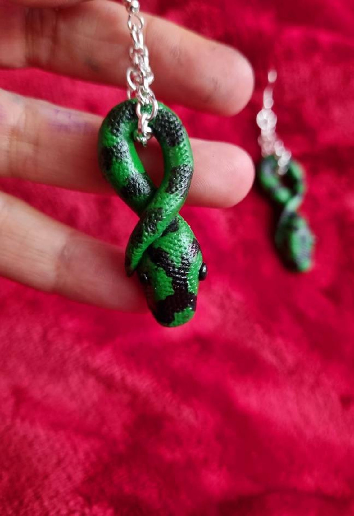 Polymer clay snake earrings realistic snakes Etsy
