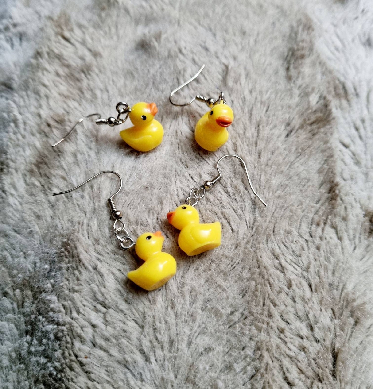 5 Pairs Of Cute Duck Dangle Drop Earrings, Funny Cameroon