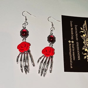 gothic skeleton earrings, goth earrings, gothic earrings