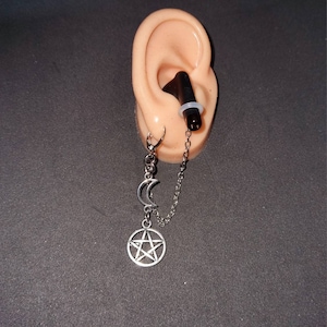 Gothic wireless earphone earrings, anti loss earphone earrings, pagan earphone holder earrings, ear bud earrings