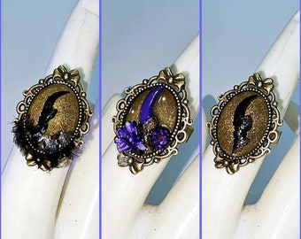 Crow talon ring, crow claw ring, taxidermy jewellery, curio ring