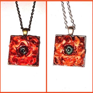 parasitic eye pendant, body horror gore pendant, horror necklace
