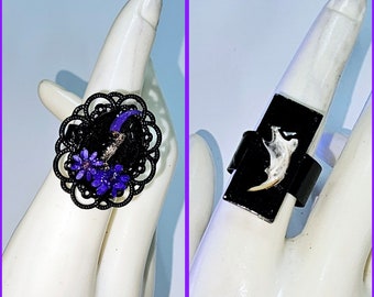 Crow talon ring, bone ring, gothic ring, taxidermy ring