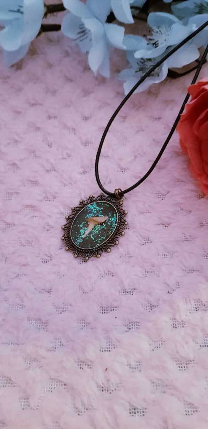 gothic skulls emo egirl Shark tooth pendant taxidermy bronze cameo alt real shark tooth cameo pendant real tooth necklace