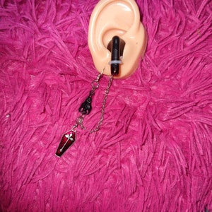 Gothic wireless earphone earrings, anti loss earphone earrings, gothic earphone holder earrings