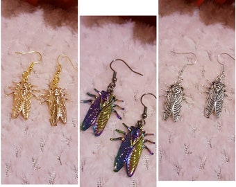 Cicada earrings, giant cicada earrings