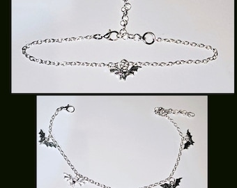 bat anklet, bat ankle bracelet, gothic anklet