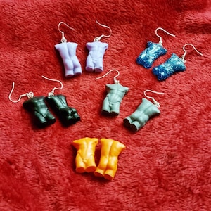 Male body earrings, adonis earrings, naked body earrings,  hen party, bachelorette party