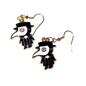 Plague doctor earrings, Dr death earrings