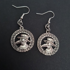 Plague doctor earrings, Dr death earrings