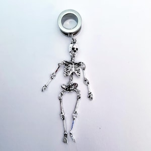 Skeleton dangle Ear tunnel, large dangly skeleton ear plug, stretched ear tunnel 6mm 8mm 10mm 12mm 14mm 16mm 20mm