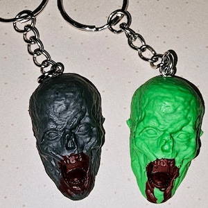 Zombie Schlüsselanhänger, Zombie Kopf Schlüsselanhänger, Horror Taschenanhänger, Zombie Taschenanhänger