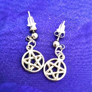 Pentacle stud earrings, small Pentacle studs, cute witchy earrings