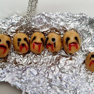 Horror potato pendant, cute murder potato, mini potato pendant, cute gift, killer potato necklace
