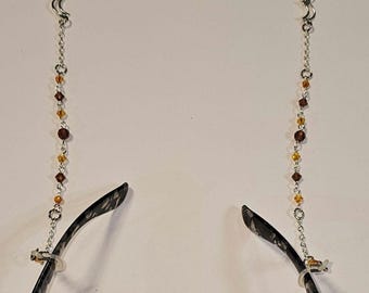 Glasses chain, crystal beaded glasses chain, summer holiday glasses chain, sparkly crystal glasses chain