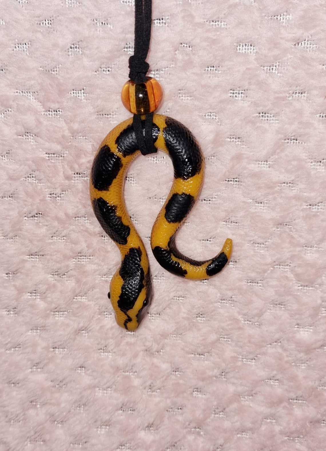 Realistic snake pendant polymer clay sculpted snake necklace Etsy
