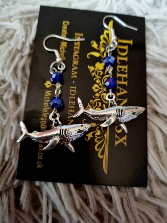Shark earrings, earrings for shark lovers