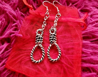 Noose earrings, hangman's noose, rope earrings