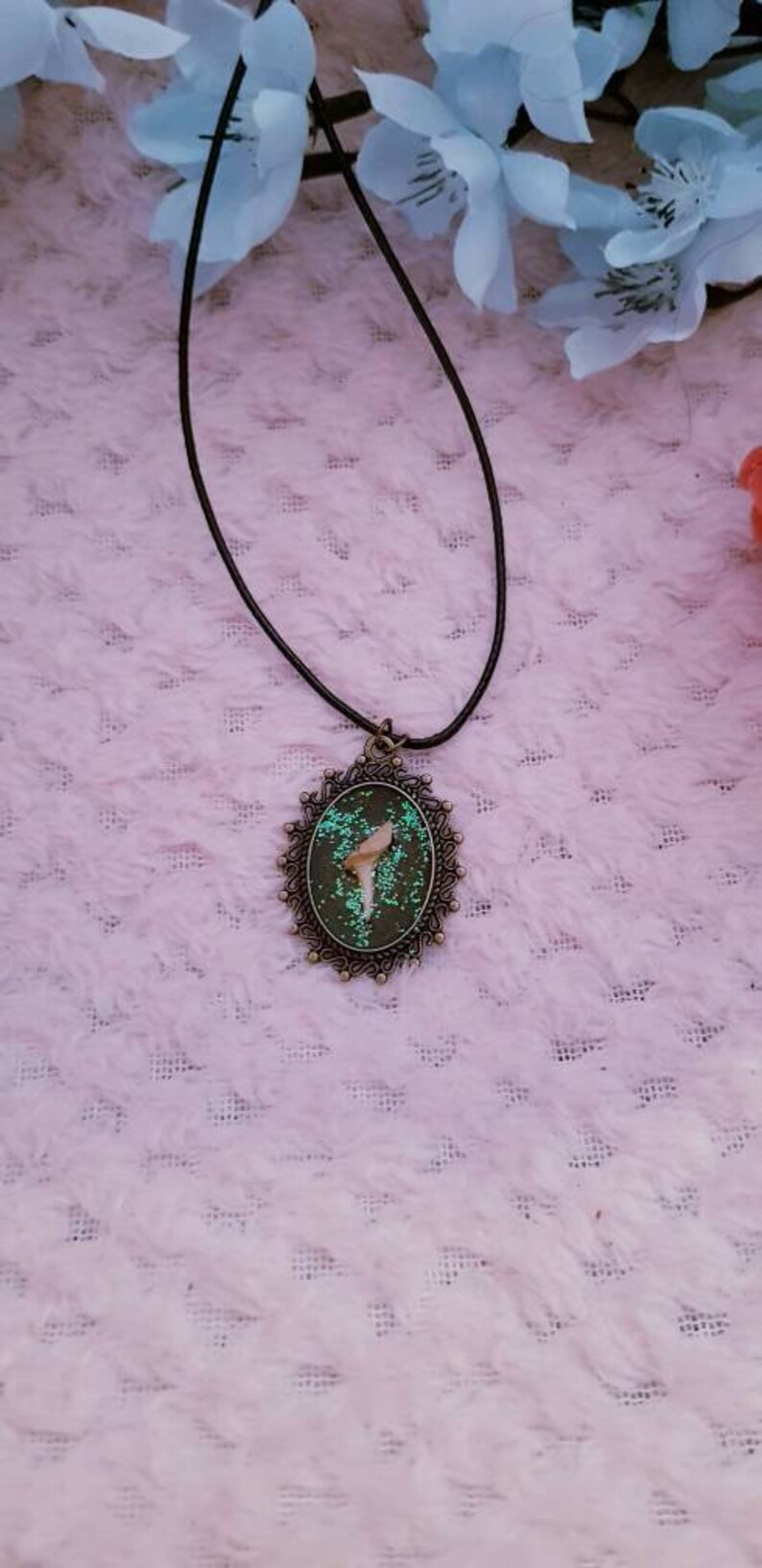 gothic skulls emo egirl Shark tooth pendant taxidermy bronze cameo alt real shark tooth cameo pendant real tooth necklace