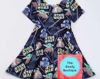 Vestido giratorio de Star Wars Listo para enviar Bebé Niñas Pequeñas Niñas Grandes Adolescente Disney Galaxy Edge