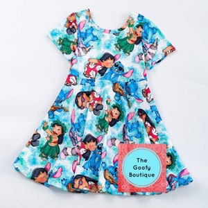 Lilo and Stitch Dress twirl dress Kids 12/18 up to 18/20 Ohana Aulani Hawaii Hawaiian Disney Vacation