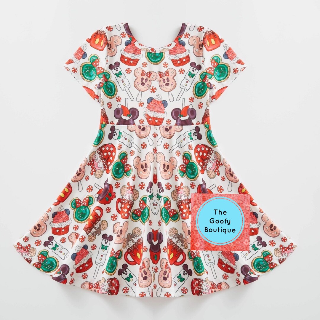 Disney Christmas Dress Very Merry Snacks Twirl Dress Disney Parks 12m