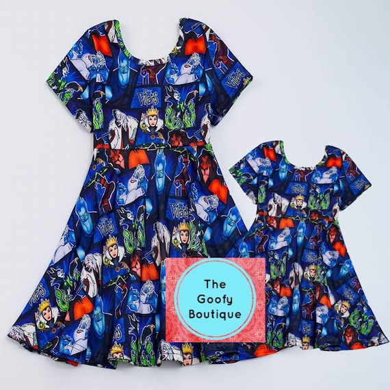 Vestido de villanos de Disney, vestido de mujer, vestido de Halloween,  tallas pequeñas a 5XL, Disney, tallas grandes, a juego, para mamá y