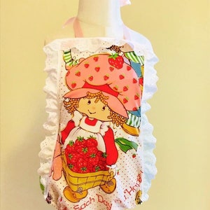 Vintage Strawberry Shortcake Romper baby to 4t Upcycled Eyelet ruffle trim 80s 90s